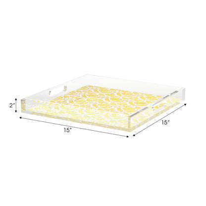 Tulipia Yellow Acrylic Decorative Tray, 15 x 15 in. by Nicolette Mayer 