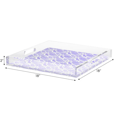 Tulipia Wisteria Acrylic Decorative Tray, 18 x 18 in. by Nicolette Mayer 