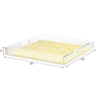 Tulipia Yellow Acrylic Decorative Tray, 18 x 18 in. by Nicolette Mayer 