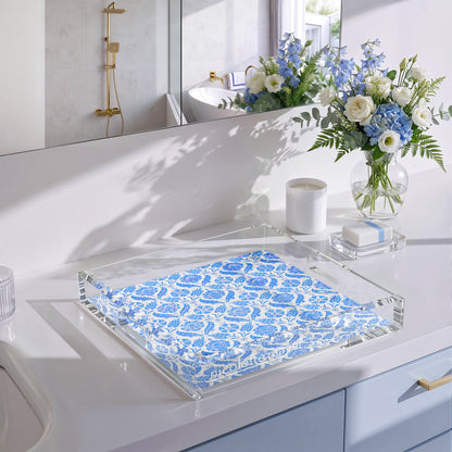 Tulipia Blue 12X12 Acrylic Tray - nicolettemayer.com
