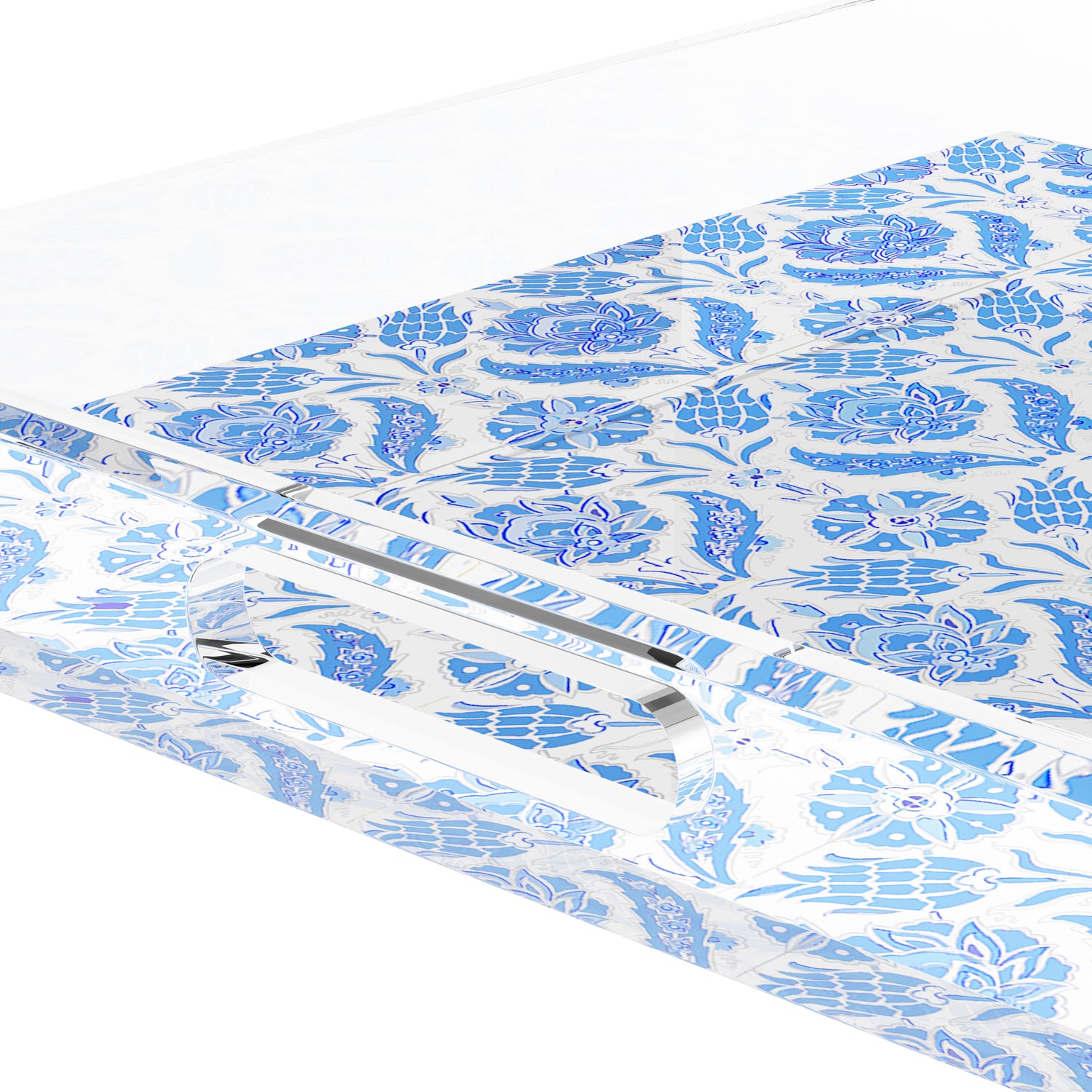 Tulipia Blue 12X12 Acrylic Tray - nicolettemayer.com
