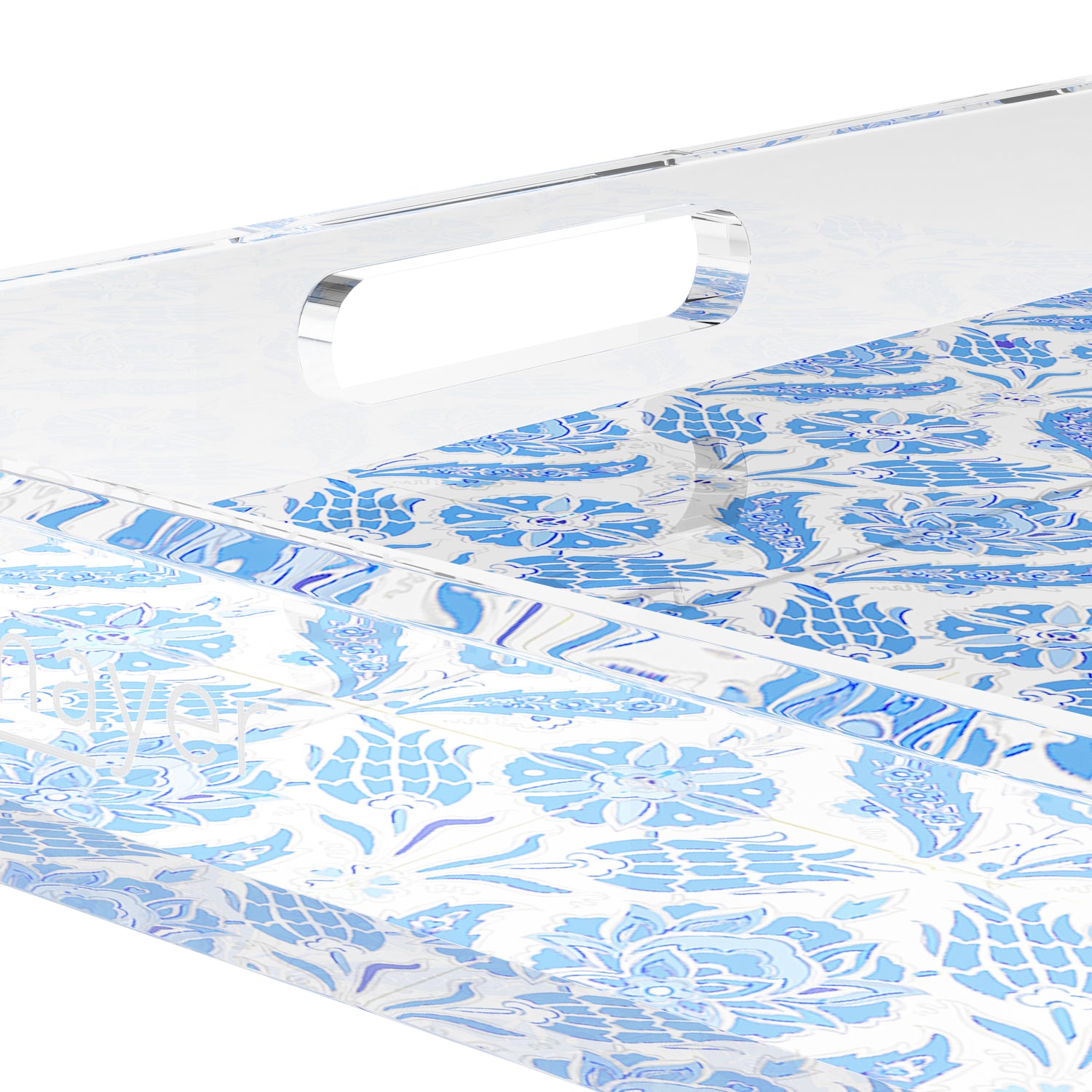 Tulipia Blue 12X12 Acrylic Tray - nicolettemayer.com
