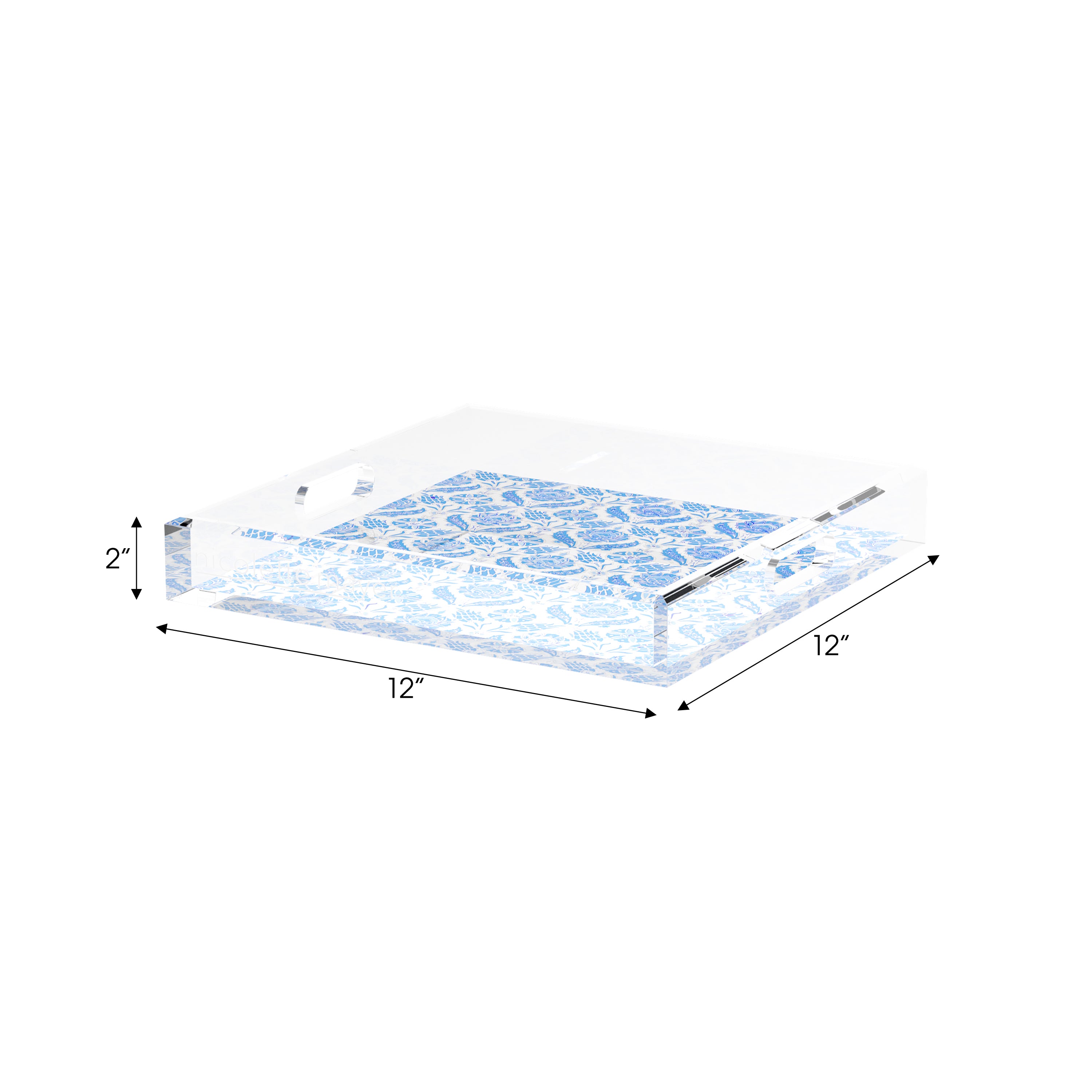 Tulipia Blue 12X12 Acrylic Tray - nicolettemayer.com
