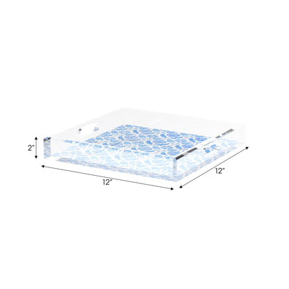 Tulipia Blue 12X12 Acrylic Tray - nicolettemayer.com
