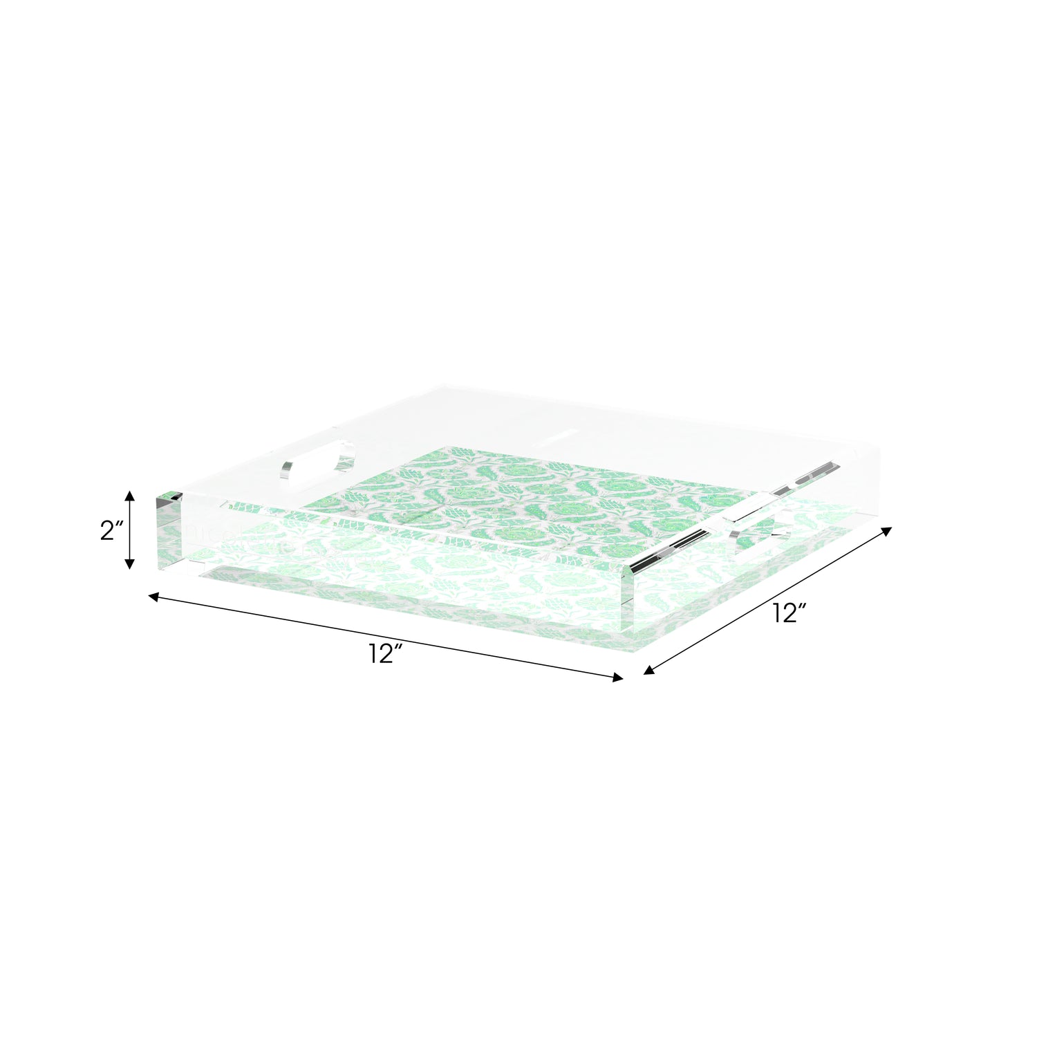 Tulipia Green 12X12 Acrylic Tray - nicolettemayer.com
