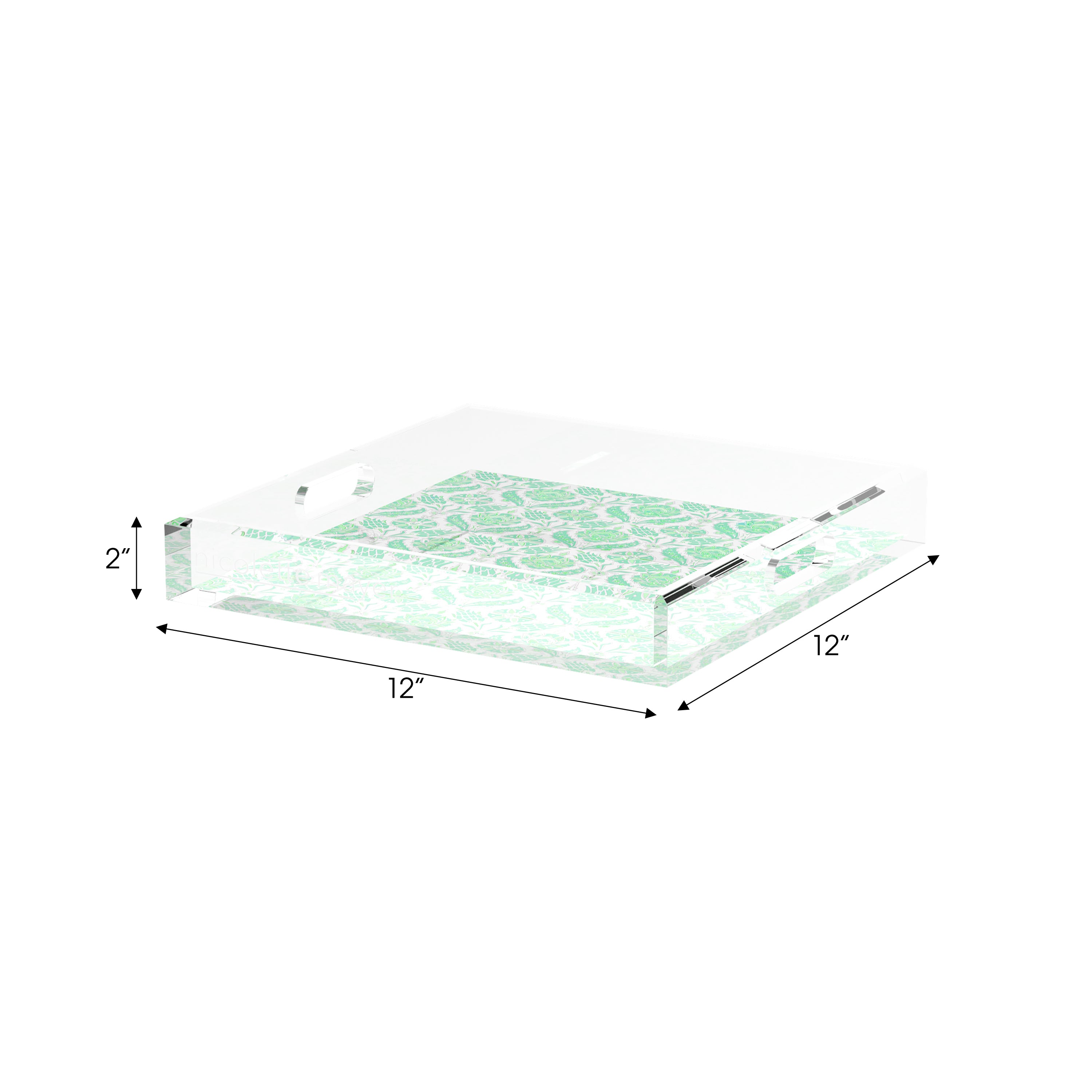 Tulipia Green 12X12 Acrylic Tray - nicolettemayer.com
