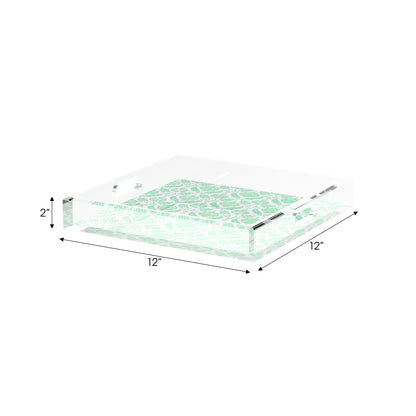 Tulipia Green 12X12 Acrylic Tray - nicolettemayer.com
