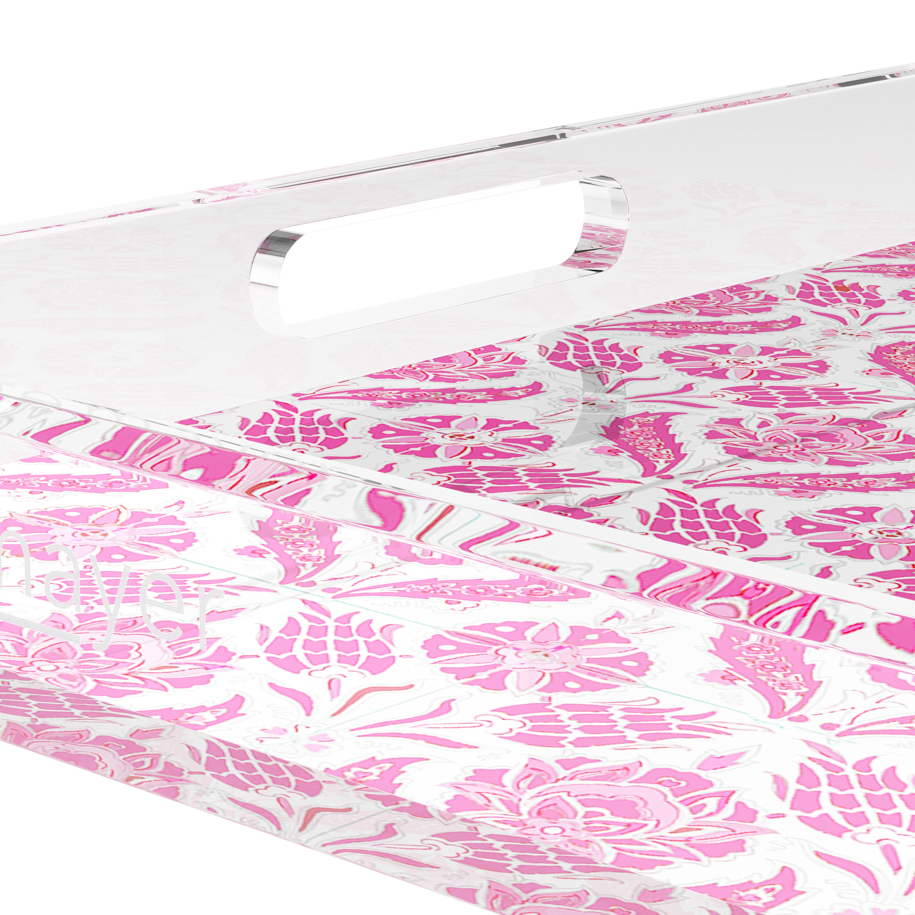 Tulipia Raspberry 12X12 Acrylic Tray - nicolettemayer.com
