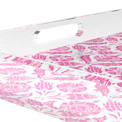 Tulipia Raspberry 12X12 Acrylic Tray - nicolettemayer.com
