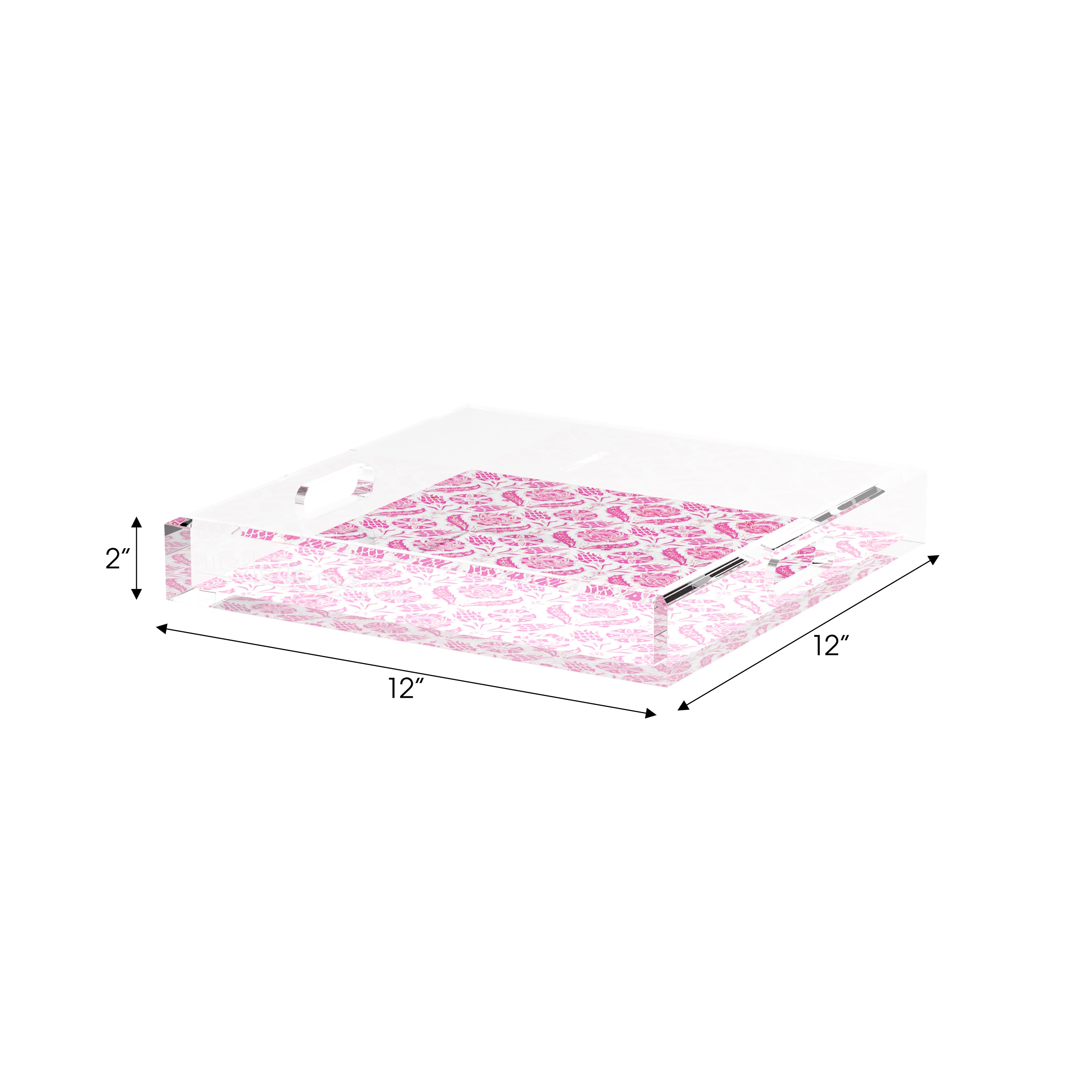 Tulipia Raspberry 12X12 Acrylic Tray - nicolettemayer.com
