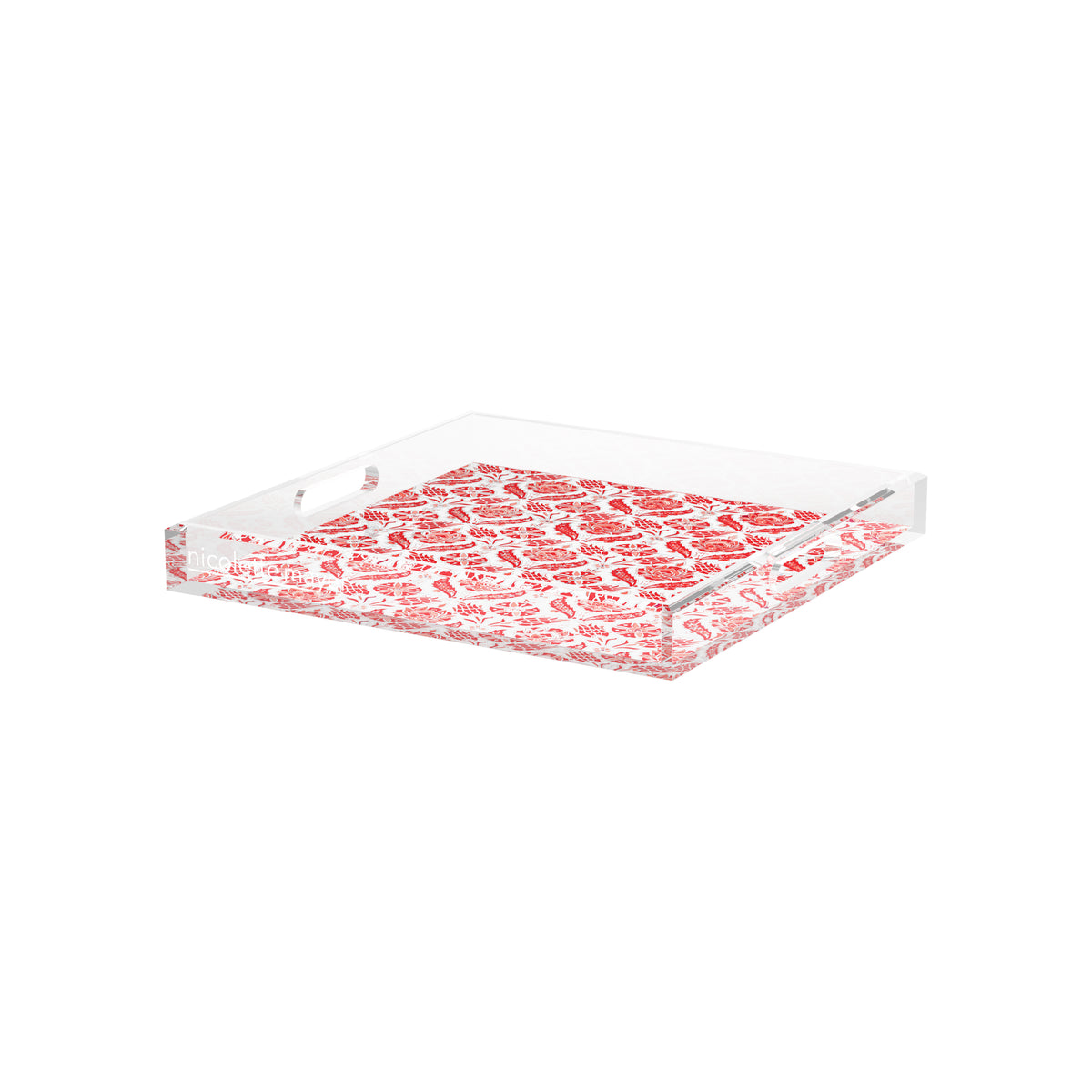 Tulipia Red Acrylic Decorative Tray, 12 x 12 in. by Nicolette Mayer 