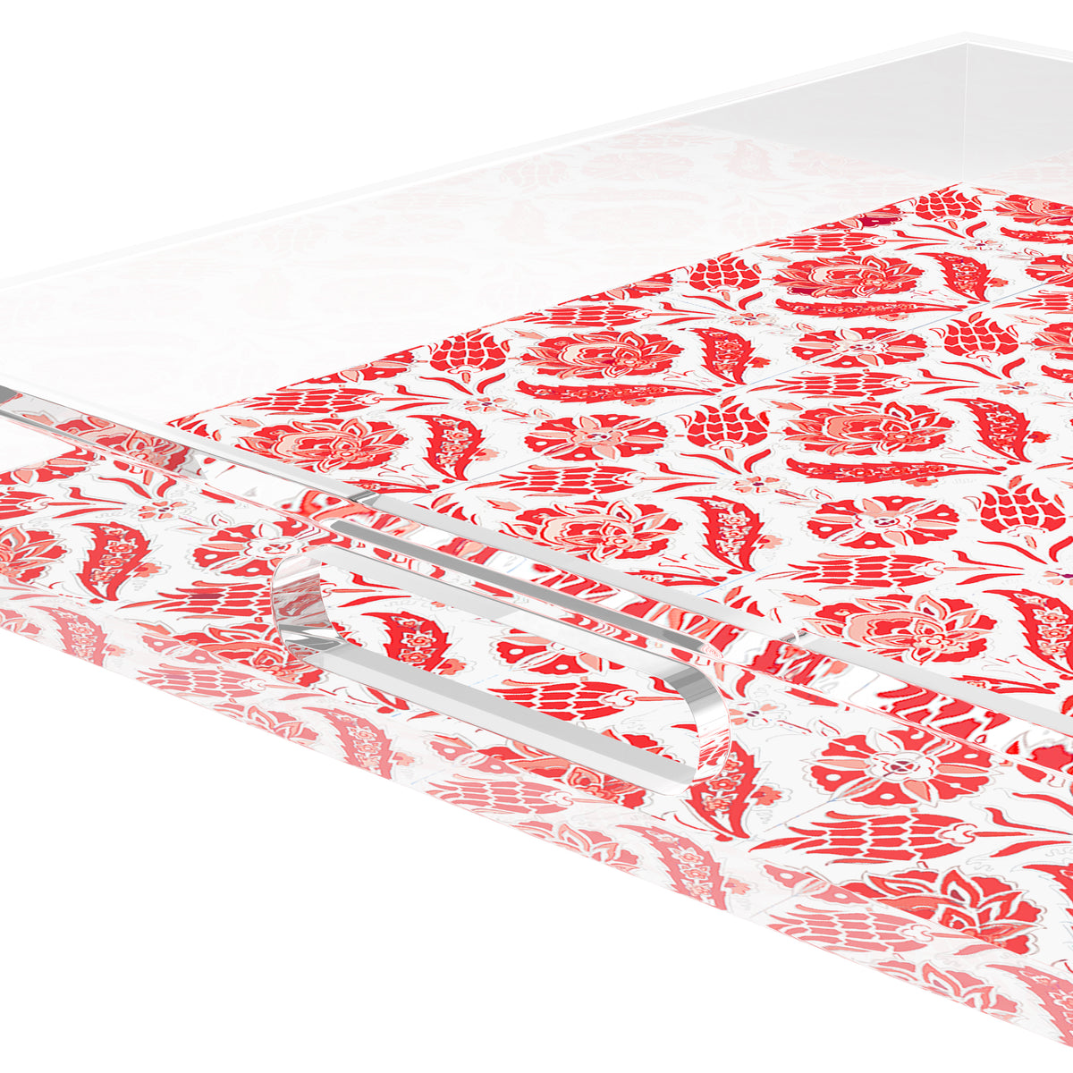 Tulipia Red Acrylic Decorative Tray, 12 x 12 in. by Nicolette Mayer 