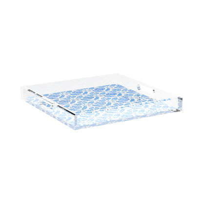 Tulipia Blue 15X15 Acrylic Tray - nicolettemayer.com
