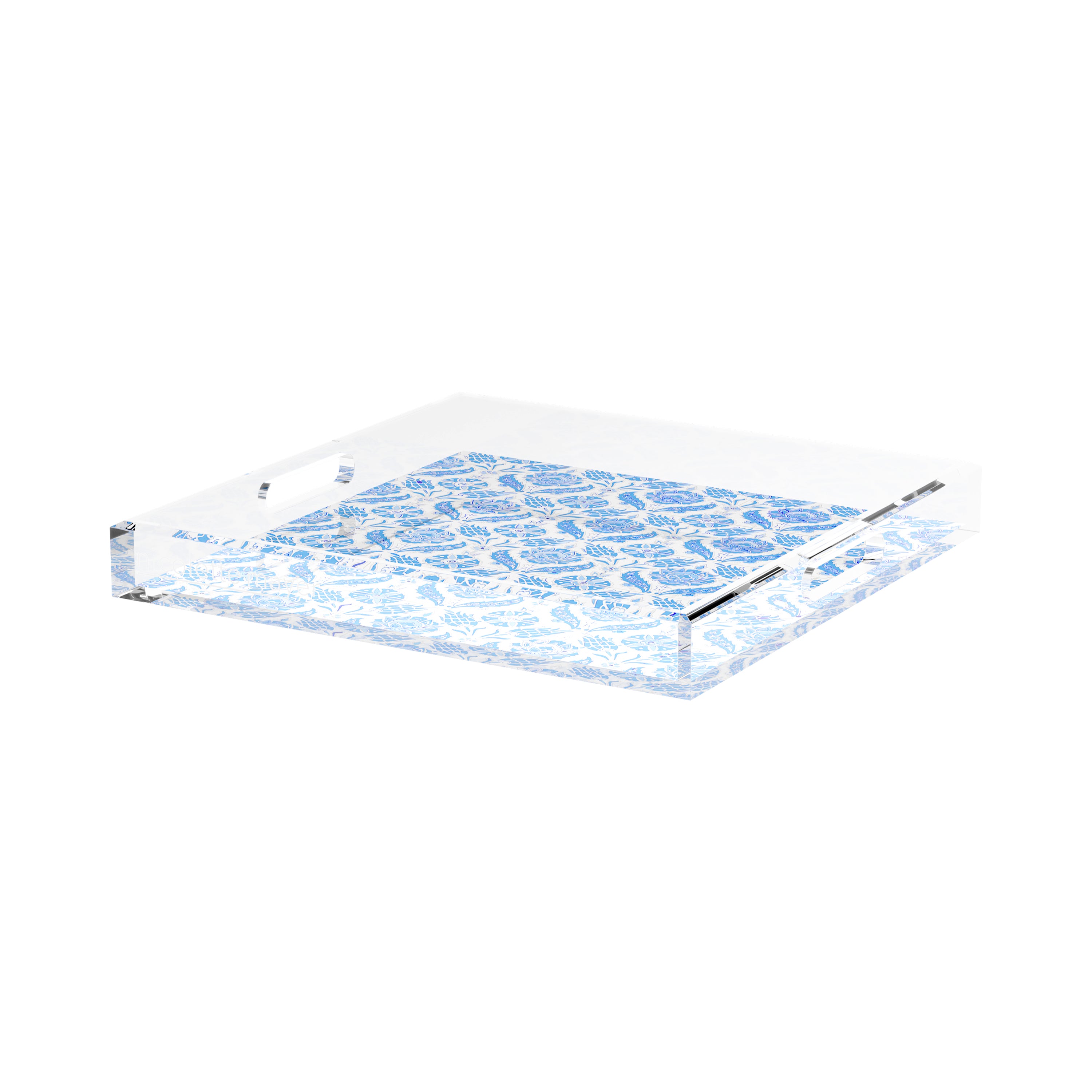 Tulipia Blue 15X15 Acrylic Tray - nicolettemayer.com
