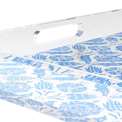 Tulipia Blue 15X15 Acrylic Tray - nicolettemayer.com
