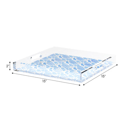 Tulipia Blue 15X15 Acrylic Tray - nicolettemayer.com
