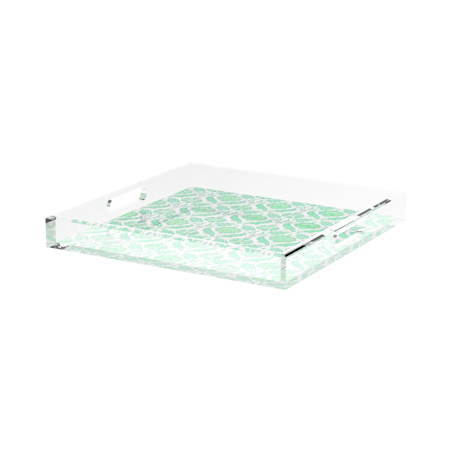 Tulipia Green 15X15 Acrylic Tray - nicolettemayer.com
