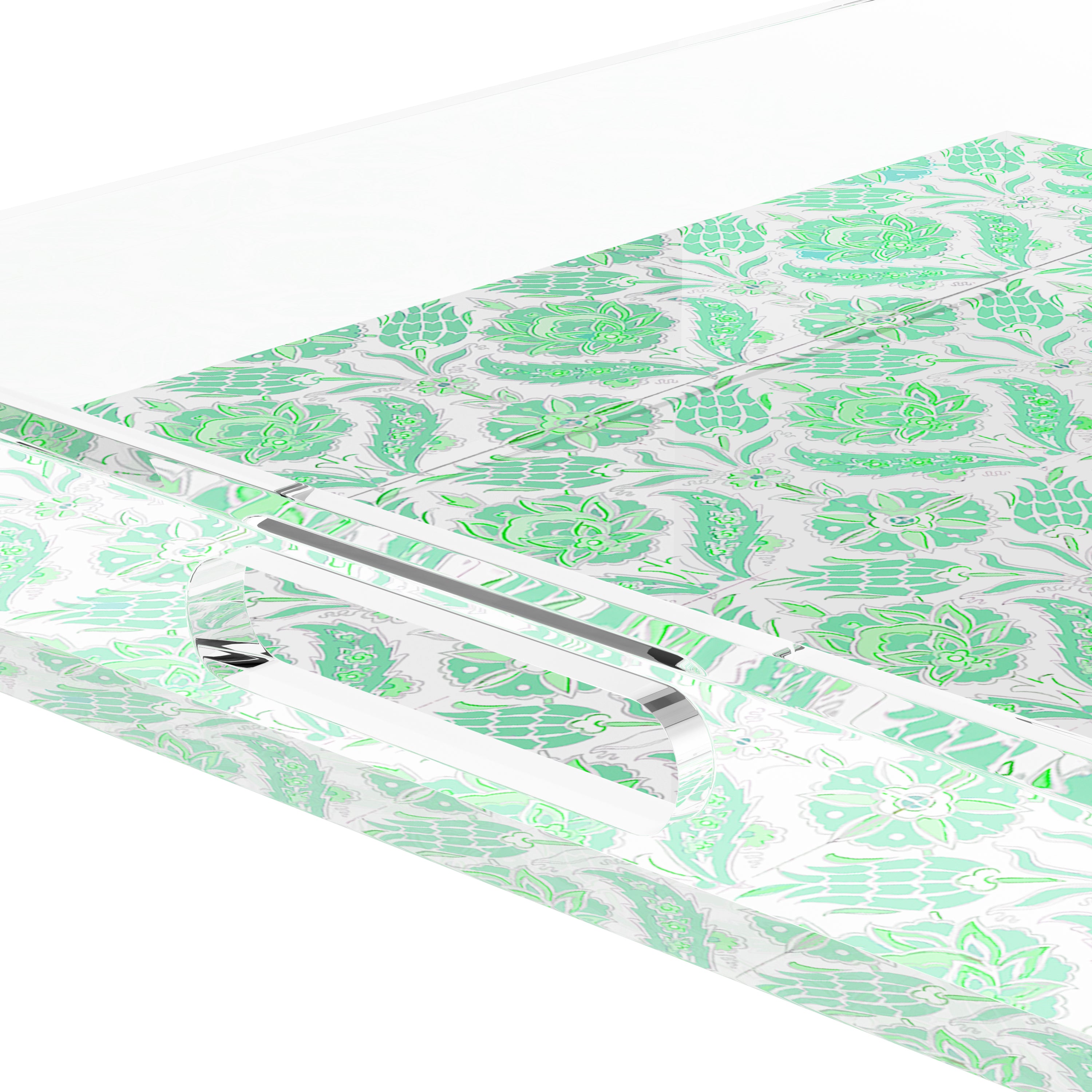 Tulipia Green 15X15 Acrylic Tray - nicolettemayer.com
