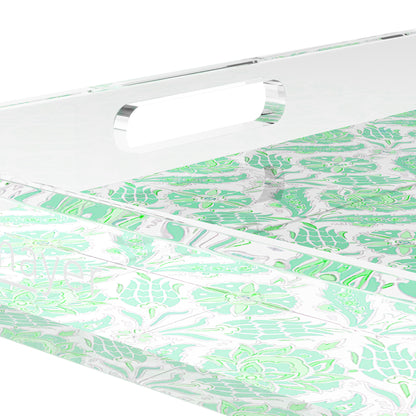Tulipia Green 15X15 Acrylic Tray - nicolettemayer.com
