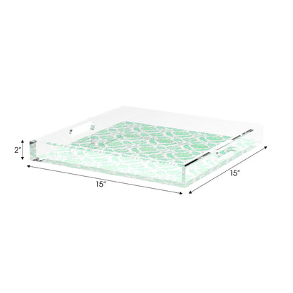 Tulipia Green 15X15 Acrylic Tray - nicolettemayer.com
