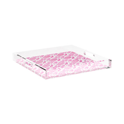 Tulipia Raspberry 15X15 Acrylic Tray - nicolettemayer.com
