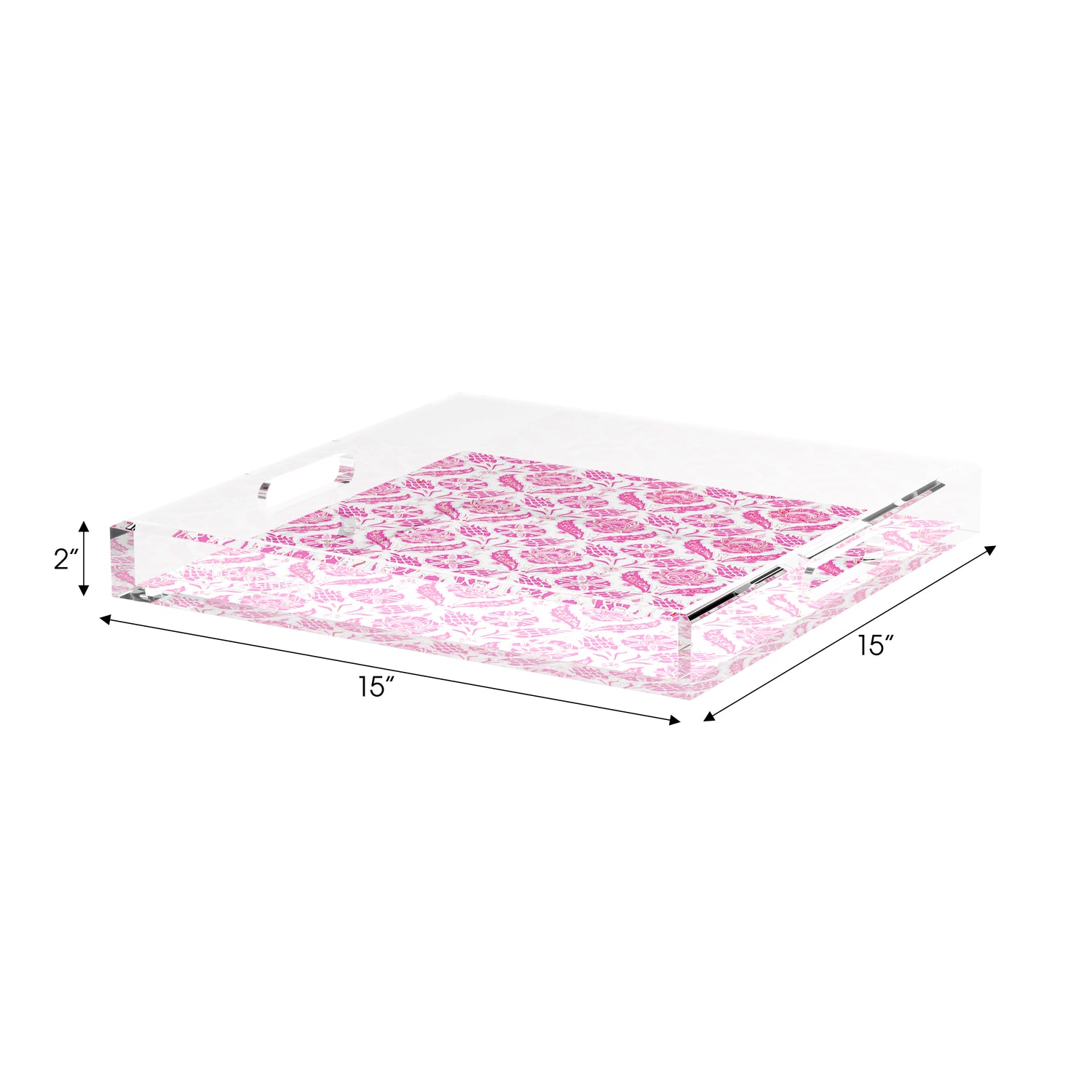 Tulipia Raspberry 15X15 Acrylic Tray - nicolettemayer.com
