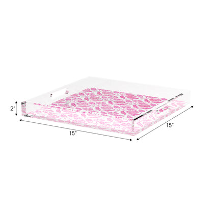 Tulipia Raspberry 15X15 Acrylic Tray - nicolettemayer.com
