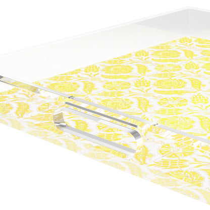 Tulipia Yellow Acrylic Decorative Tray, 15 x 15 in. by Nicolette Mayer 