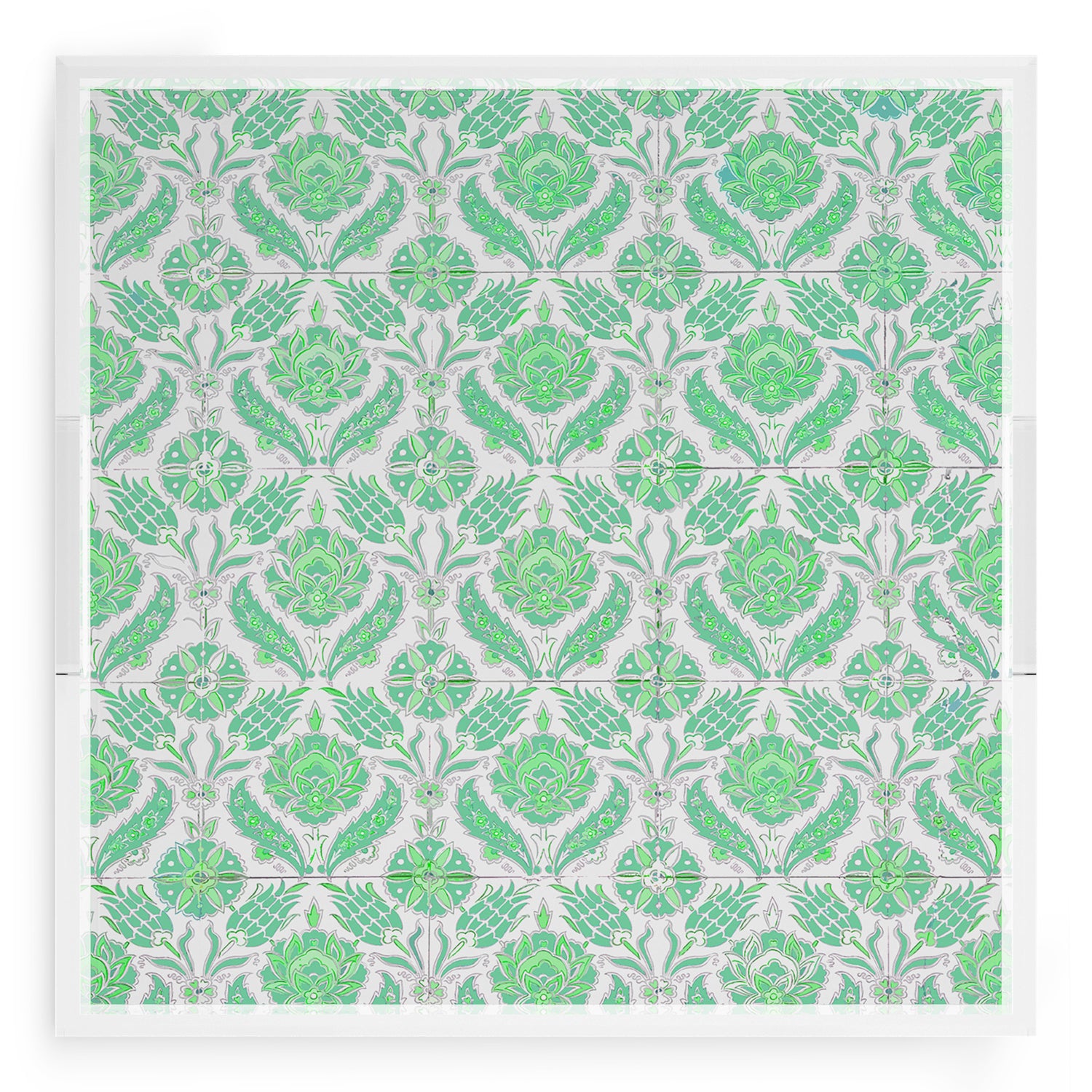 Tulipia Green 18X18 Acrylic Tray - nicolettemayer.com
