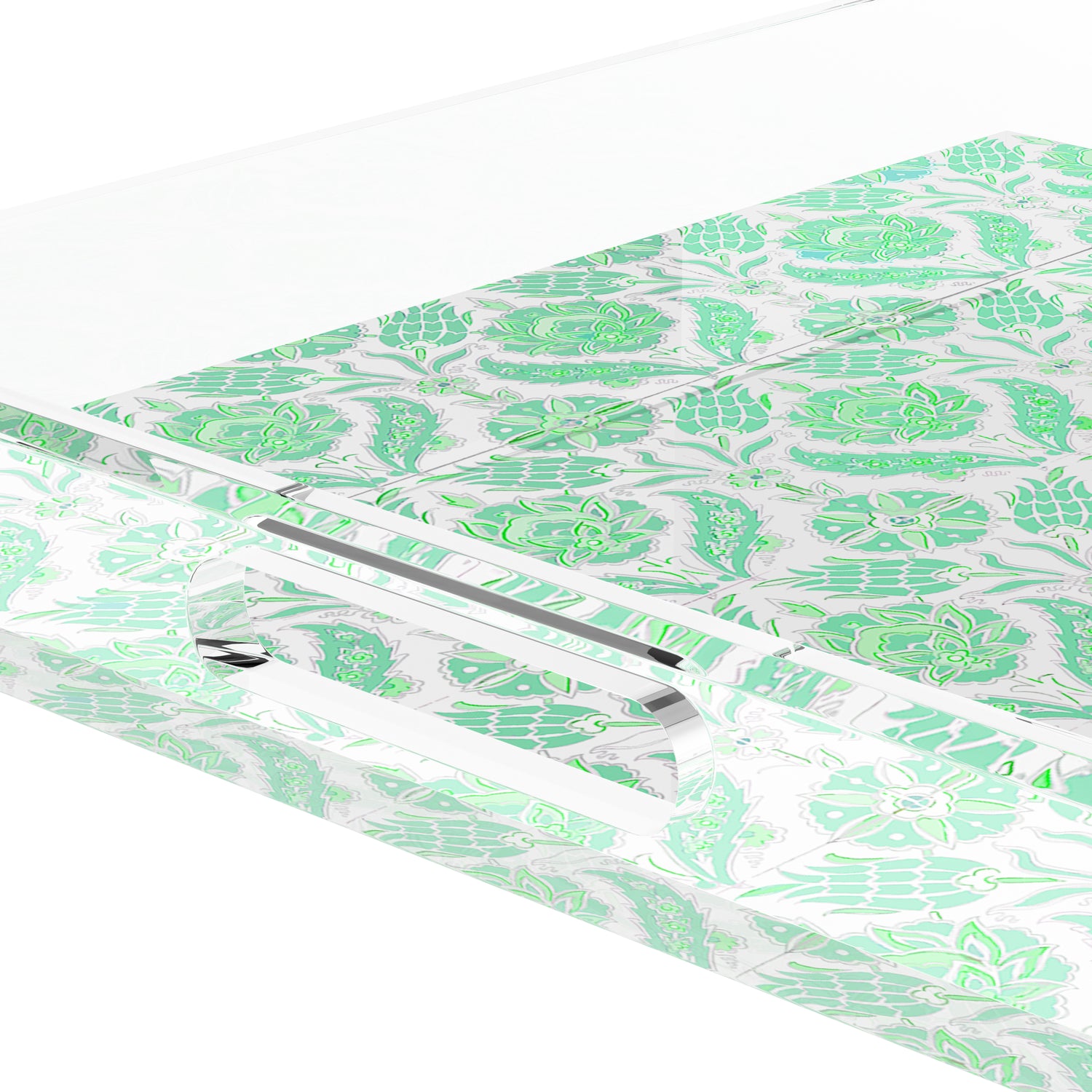 Tulipia Green 18X18 Acrylic Tray - nicolettemayer.com
