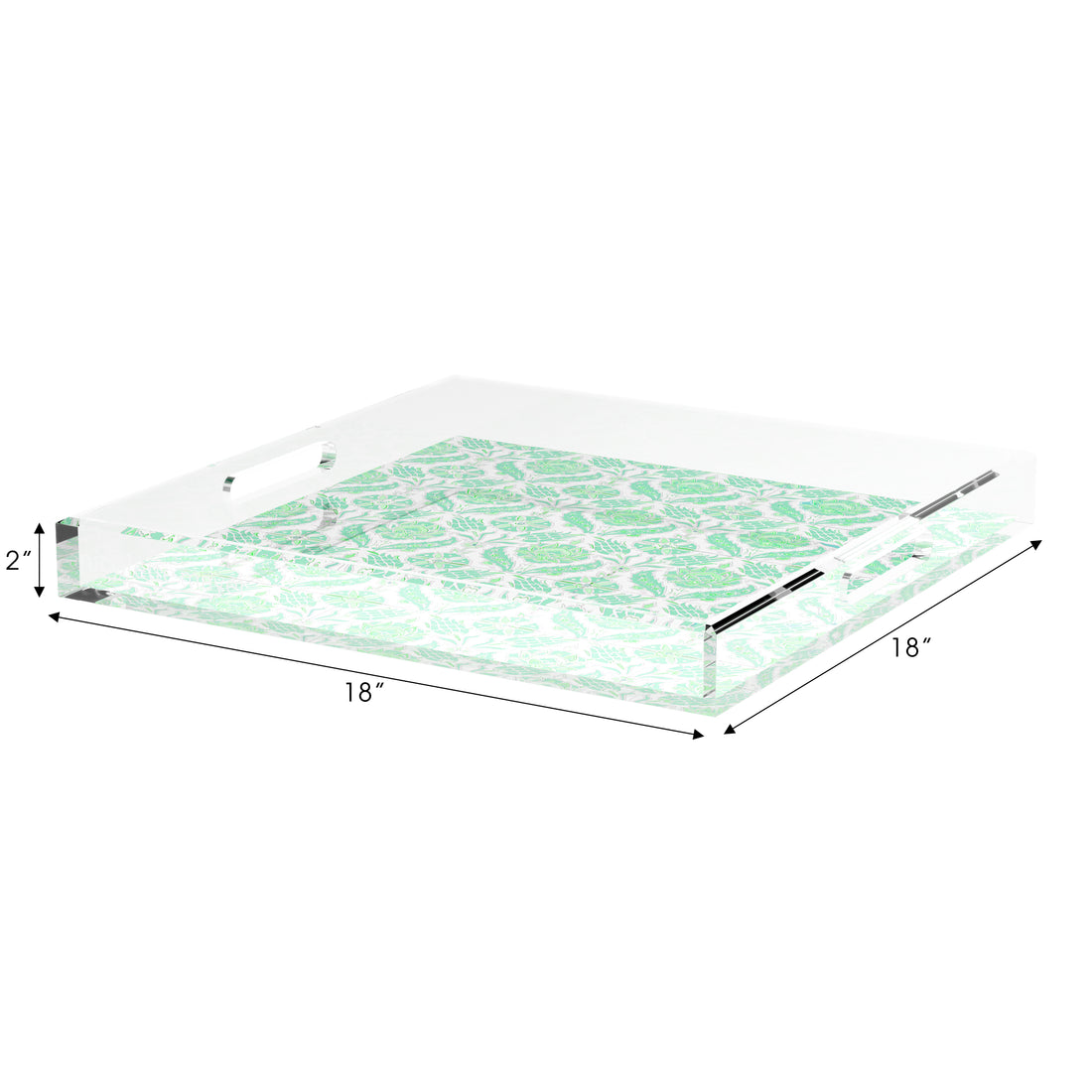 Tulipia Green 18X18 Acrylic Tray - nicolettemayer.com
