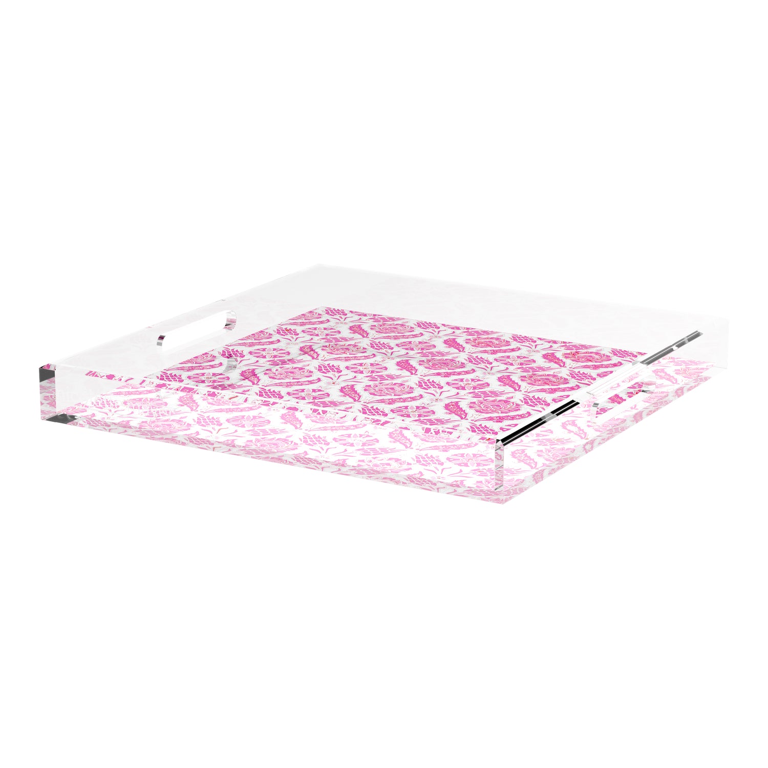 Tulipia Raspberry 18X18 Acrylic Tray - nicolettemayer.com
