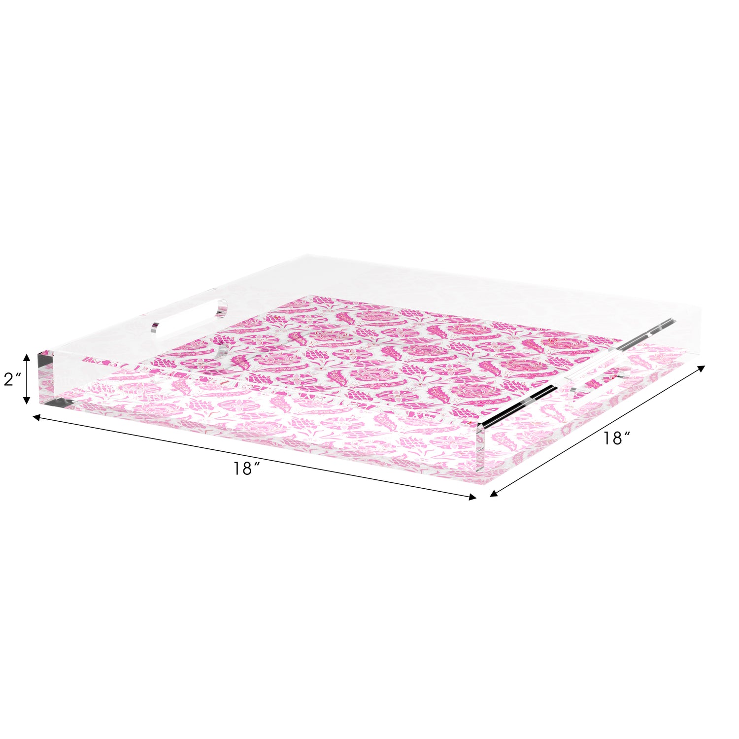 Tulipia Raspberry 18X18 Acrylic Tray - nicolettemayer.com
