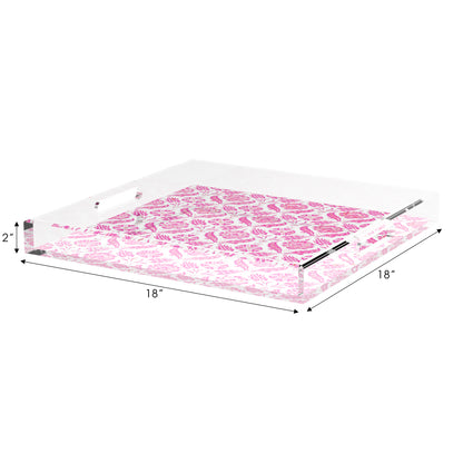 Tulipia Raspberry 18X18 Acrylic Tray - nicolettemayer.com

