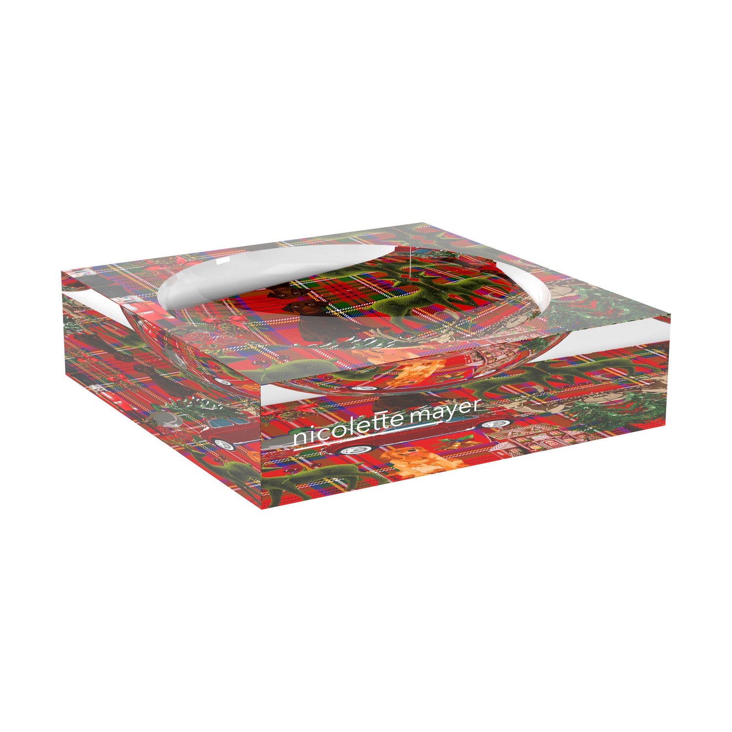 Ultimate Christmas Plaid Acrylic Candy Catchall Dish