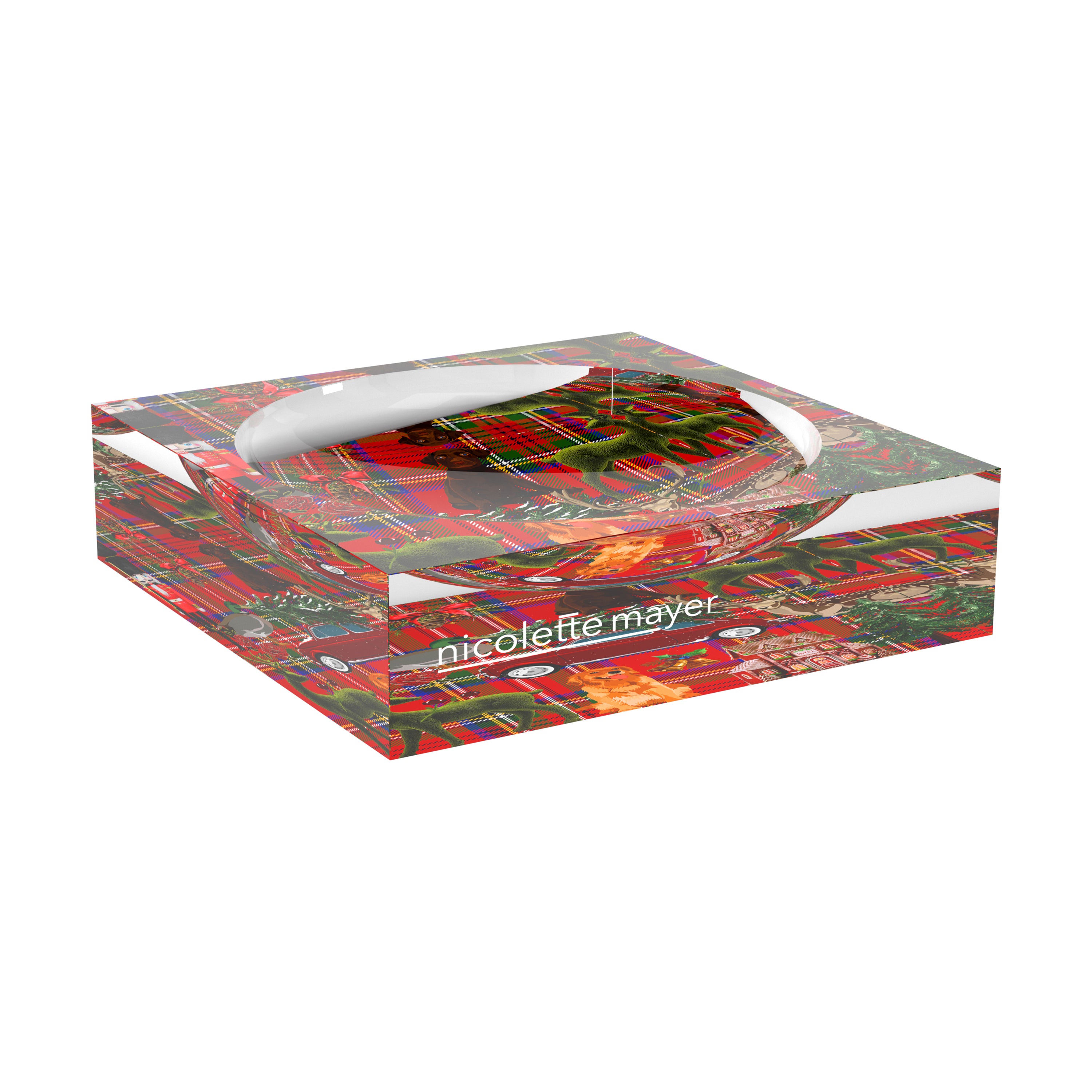 Ultimate Christmas Plaid Acrylic Candy Catchall Dish