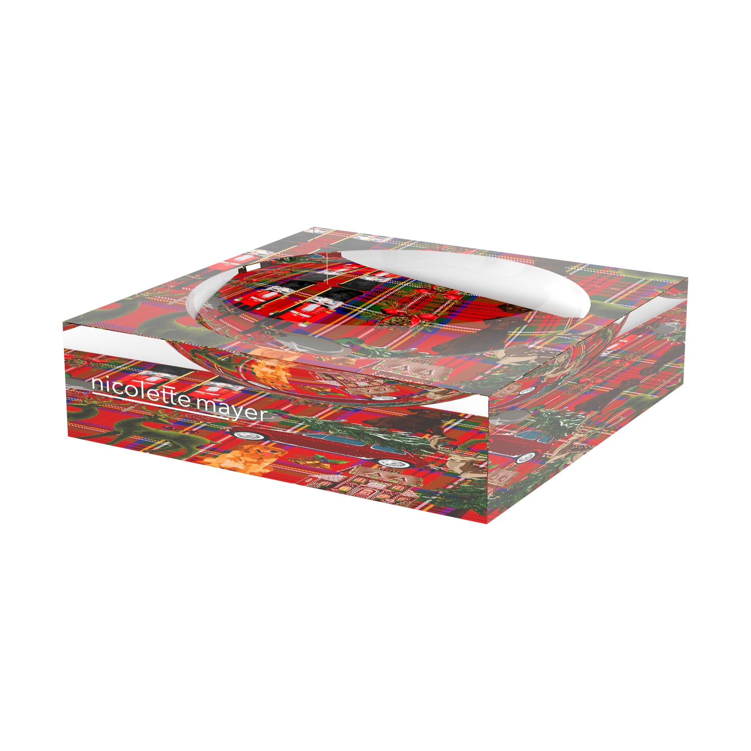 Ultimate Christmas Plaid Acrylic Candy Catchall Dish