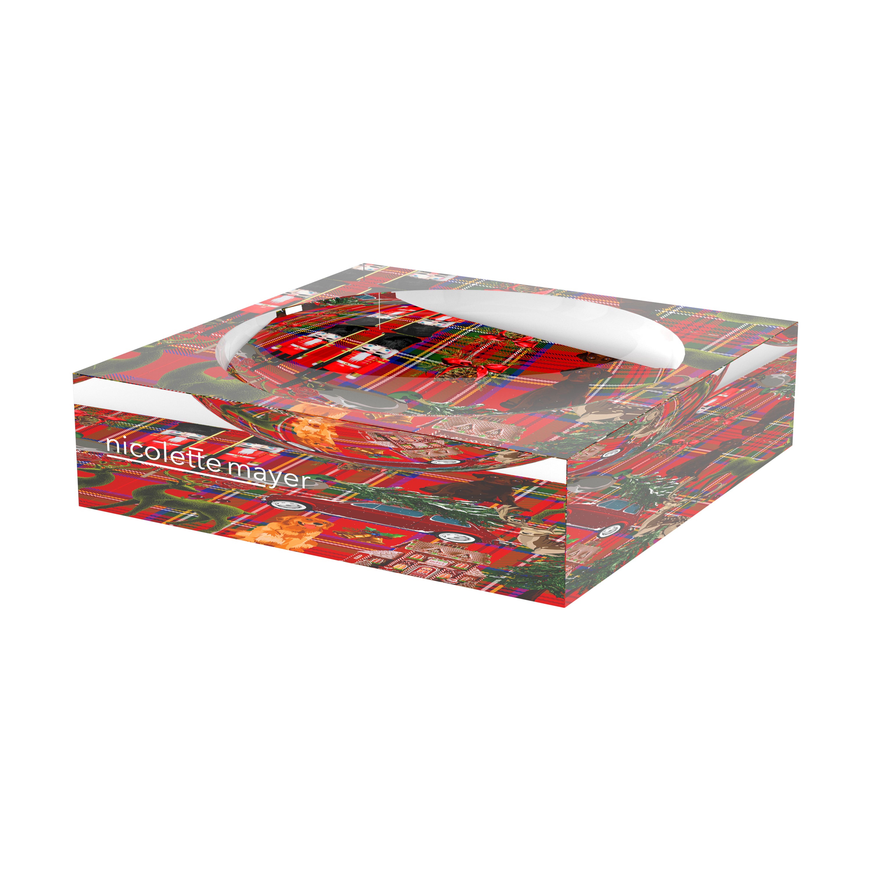 Ultimate Christmas Plaid Acrylic Candy Catchall Dish