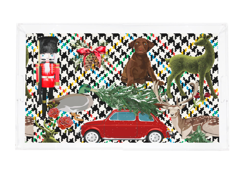 Ultimate Christmas Multi Plaid Rectangle Tray