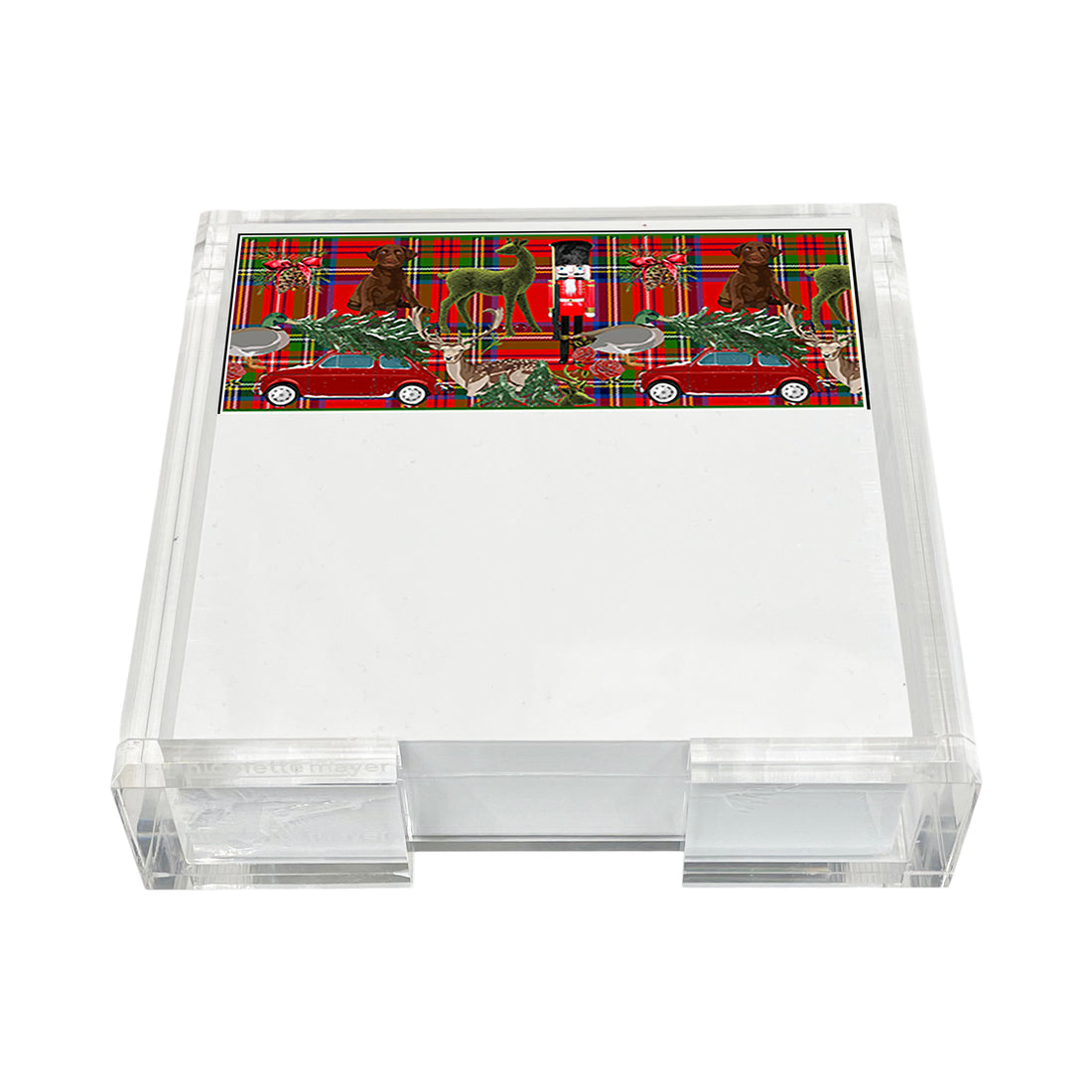 Ultimate Christmas Plaid Note Cards With Acrylic Holder