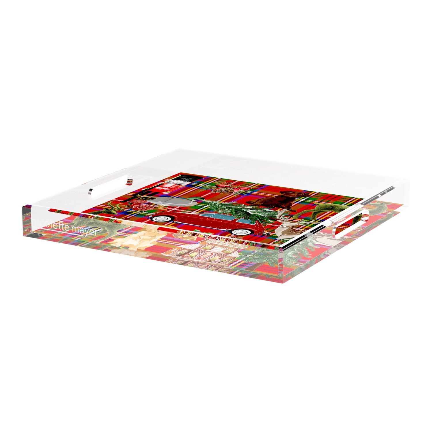Ultimate Christmas Plaid 18X18 Acrylic Tray - nicolettemayer.com
