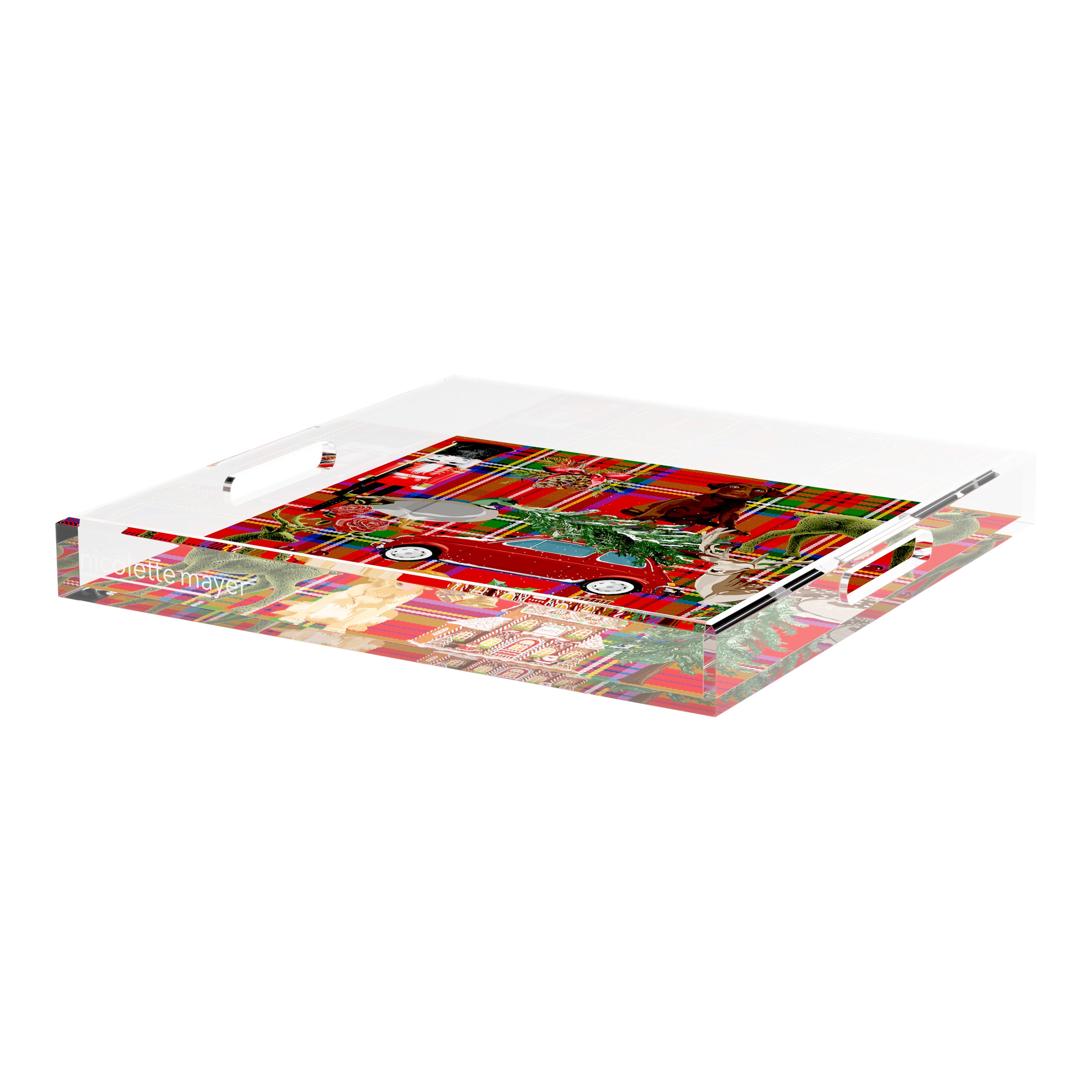 Ultimate Christmas Plaid 18X18 Acrylic Tray - nicolettemayer.com
