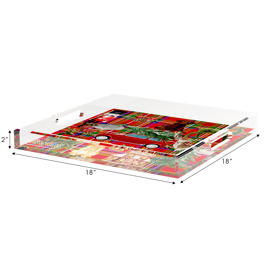 Ultimate Christmas Plaid 18X18 Acrylic Tray - nicolettemayer.com
