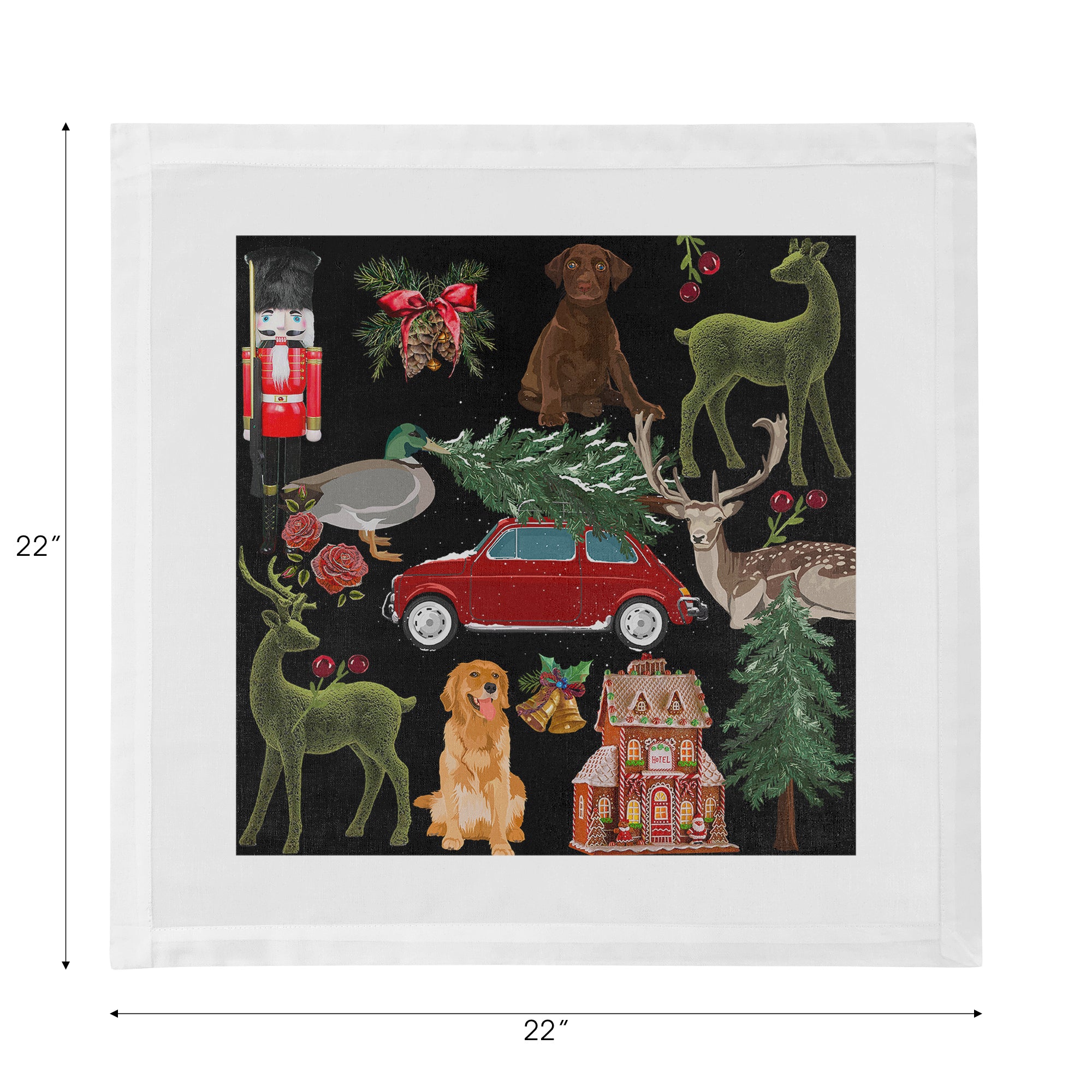 Ultimate Christmas Black 22X22 Dinner Napkins - nicolettemayer.com
