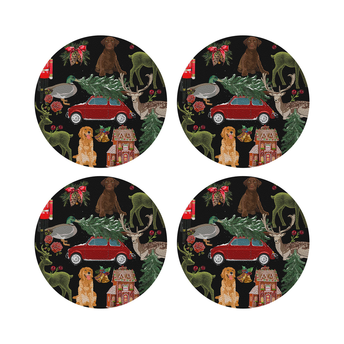 Ultimate Christmas Black 4&quot; Coasters - nicolettemayer.com

