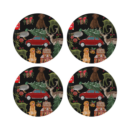 Ultimate Christmas Black 4&quot; Coasters - nicolettemayer.com
