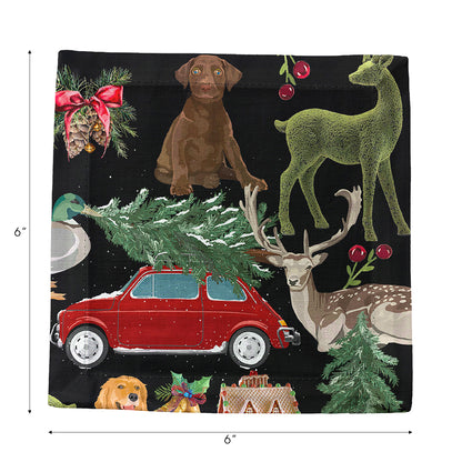 Ultimate Christmas Black 6X6 Cocktail Napkins - nicolettemayer.com
