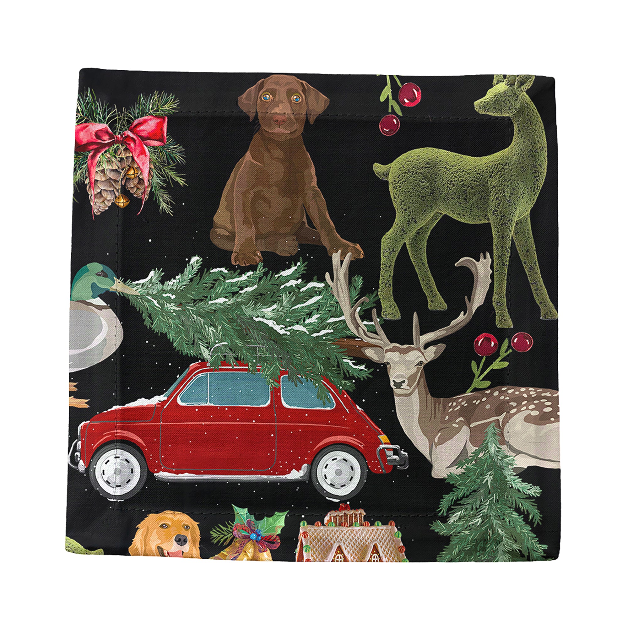 Ultimate Christmas Black 6X6 Cocktail Napkins - nicolettemayer.com
