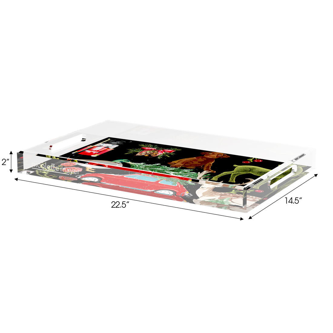 Ultimate Christmas Black 22.5X14.5 Acrylic Tray - nicolettemayer.com
