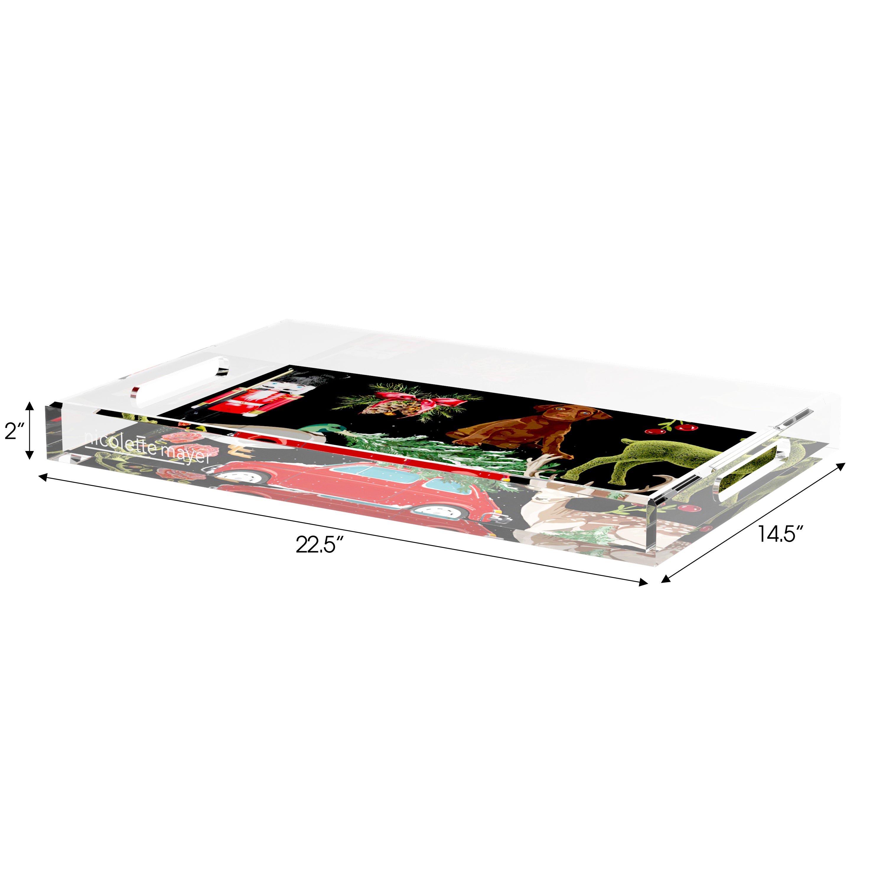 Ultimate Christmas Black 22.5X14.5 Acrylic Tray - nicolettemayer.com
